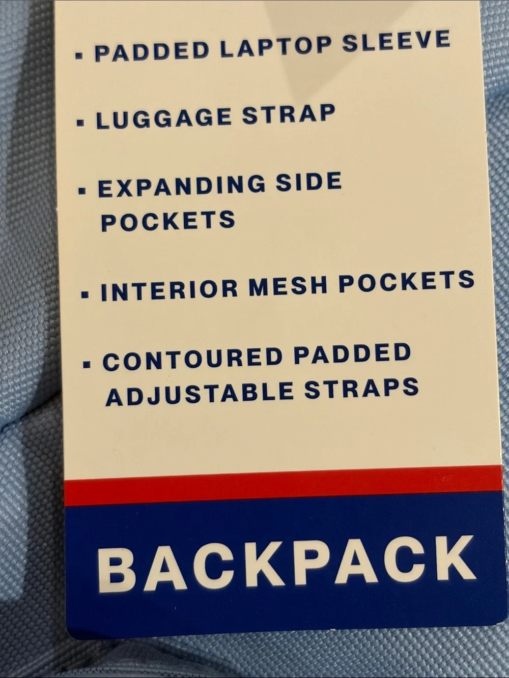 Champion Light Blue Estate Backpack With Water Bottle Pocket/NWT